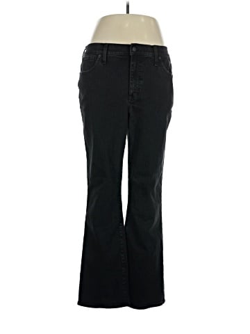Madewell Tall Kick Out Crop Jeans in Black Rinse Wash (view 1)