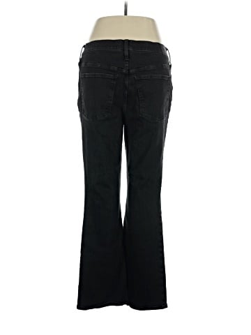 Madewell Tall Kick Out Crop Jeans in Black Rinse Wash (view 2)