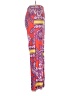 MNG Paisley Purple Casual Pants Size 4 - photo 4