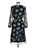 CAbi 100% Polyester Print Black Casual Dress Size M - photo 2