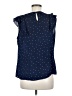 Elle 100% Polyester Blue Sleeveless Blouse Size M - photo 2