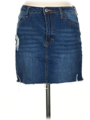Wax Jean Denim Skirt (view 1)