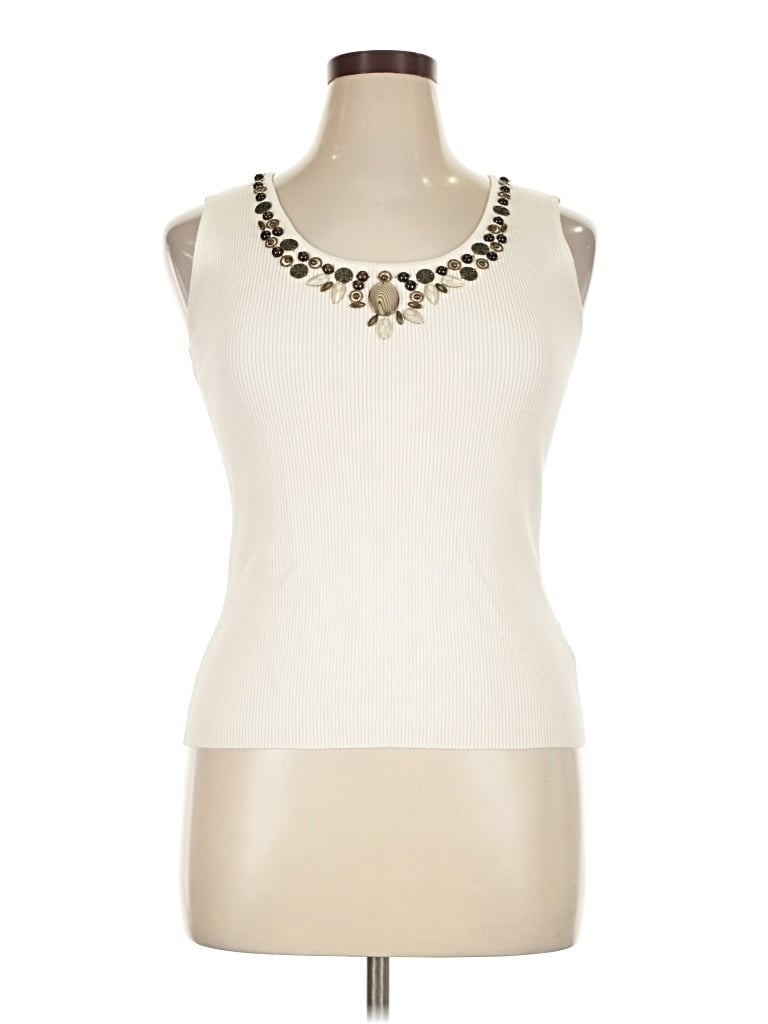 Pre-owned Ruby Rd. Sleeveless Blouse In Ivory