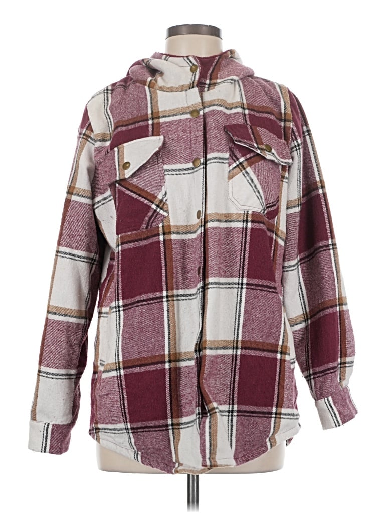Pre-owned Zeagoo Fleece Jacket In Burgundy