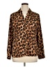 Dana Buchman 100% Polyester Animal Print Brown Long Sleeve Blouse Size XL - photo 1