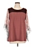 Unbranded 100% Polyester Burgundy 3/4 Sleeve Blouse Size L - photo 1