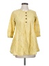 Unbranded Yellow 3/4 Sleeve Button-Down Shirt Size 2 (estimated) - photo 1