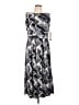 Perceptions Graphic Gray Casual Dress Size L - photo 1