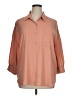 NYDJ 100% Recycled Polyester Orange 3/4 Sleeve Button-Down Shirt Size XL - photo 1