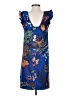 J.Crew 100% Polyester Tropical Blue Casual Dress Size 0 - photo 2