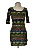 Assorted Brands Print Green Casual Dress Size L - photo 1