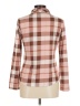 No Comment Plaid Brown Long Sleeve Blouse Size M - photo 2
