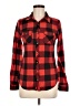Passport 100% Polyester Plaid Red Long Sleeve Blouse Size M - photo 1