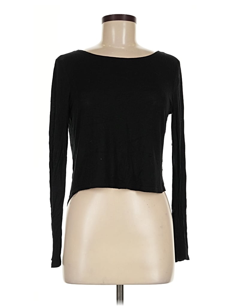 Pre-owned Forever 21 Long Sleeve T-shirt In Black