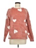 Ann Taylor LOFT 100% Polyester Hearts Pink Sweatshirt Size M - photo 1