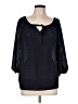 AB Studio 100% Polyester Black 3/4 Sleeve Blouse Size L - photo 1