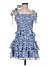 TCEC 100% Polyester Floral Blue Casual Dress Size L - photo 1