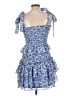 TCEC 100% Polyester Floral Blue Casual Dress Size L - photo 2