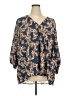 West Kei 100% Polyester Blue 3/4 Sleeve Blouse Size 3X - photo 1
