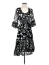 CAbi 100% Polyester Print Black Casual Dress Size XS - photo 1