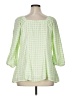 Torrid Checkered-gingham Green 3/4 Sleeve Blouse Size 1X Plus (1) - photo 2