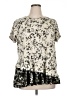Assorted Brands Ivory Short Sleeve Blouse Size 1X - photo 1