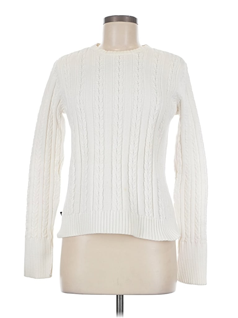 Pre-owned Ak Anne Klein Pullover Sweater In White