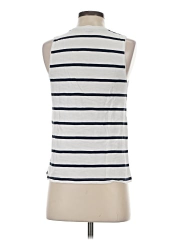 Madewell Whisper Cotton V-Neck Pocket Tank in Creston Stripe (view 2)