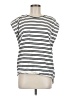 Zara 100% Cotton Stripes White Short Sleeve Top Size M - photo 1