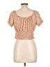 Pink Rose Orange Short Sleeve Blouse Size L - photo 2