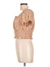 Pink Rose Orange Short Sleeve Blouse Size L - photo 5