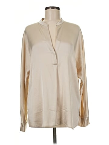 Vince. Long Sleeve Silk Top (view 1)