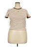 Only Stripes Tan Short Sleeve Turtleneck Size XXL - photo 1