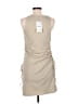 Zara 100% Polyester Solid Tan Casual Dress Size M - photo 2