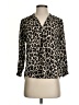 Vince Camuto 100% Polyester Animal Print Black 3/4 Sleeve Blouse Size XS - photo 1
