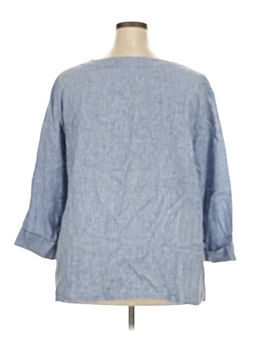 Flax 3/4 Sleeve Button-Down Shirt (view 2)
