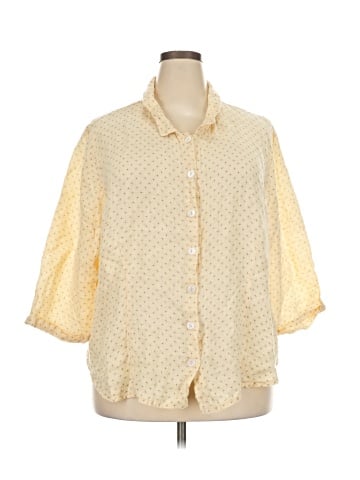 Flax 3/4 Sleeve Button-Down Shirt (view 1)