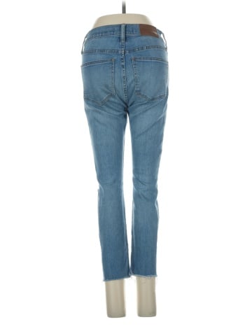 Madewell Petite 9" Mid-Rise Skinny Jeans in Frankie Wash: Torn-Knee Edition (view 2)