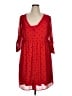 Torrid 100% Polyester Hearts Red Casual Dress Size 1X Plus (1) - photo 1