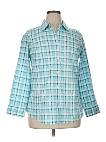 Jessica London 3/4 Sleeve Button-Down Shirt (view 1)
