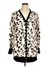 Tickled Teal Animal Print Ivory Long Sleeve Blouse Size XL - photo 1