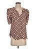 1.State 100% Polyester Brown Short Sleeve Blouse Size S - photo 1