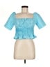 BCBGeneration 100% Polyester Blue Short Sleeve Top Size M - photo 1