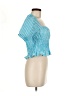 BCBGeneration 100% Polyester Blue Short Sleeve Top Size M - photo 4