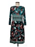 DM Collection Print Teal Casual Dress Size 6 - photo 1