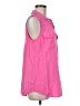Khakis & Co Pink Sleeveless Button-Down Shirt Size M - photo 4
