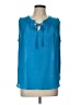 Violet & Claire 100% Polyester Teal Sleeveless Blouse Size L - photo 1