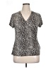 212 Collection Animal Print Silver Short Sleeve Blouse Size XL - photo 1