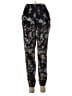 Angie 100% Rayon Floral Black Casual Pants Size S - photo 2