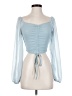 Shein Blue 3/4 Sleeve Blouse Size S - photo 1
